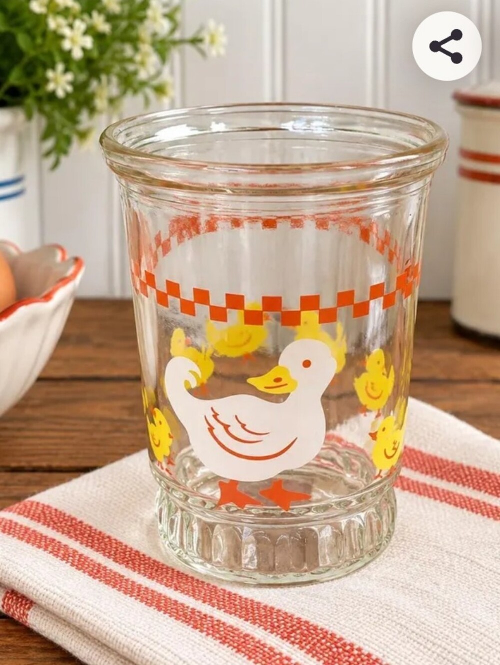 Vintage Bama Mother Goose & Ducklings Jelly Jar